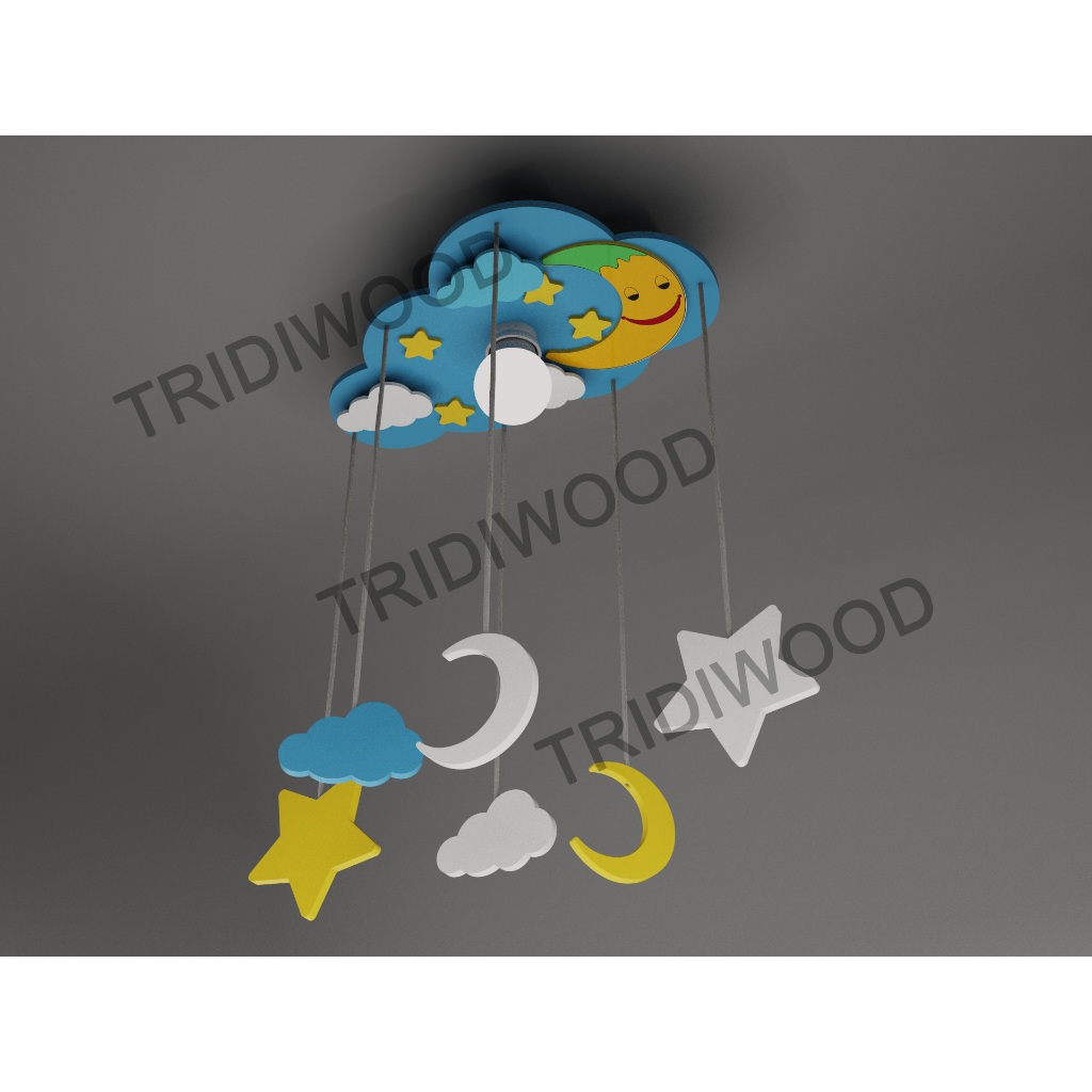 LAMPU HIAS RUANGAN / LAMPU AWAN BULAN DAN BINTANG / LAMPU GANTUNG AWAN