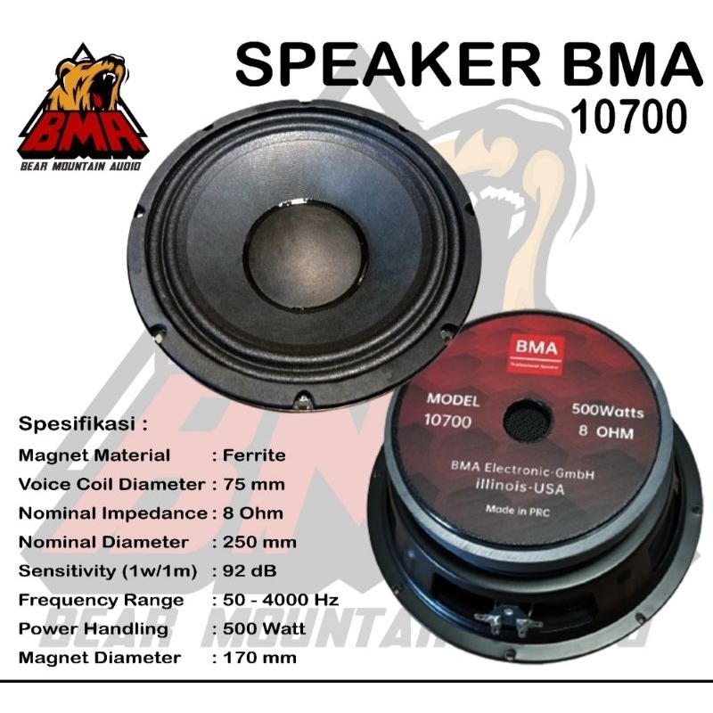 Speaker BMA 10700 / 10 inc | Voice Coil 75mm / 3 inc