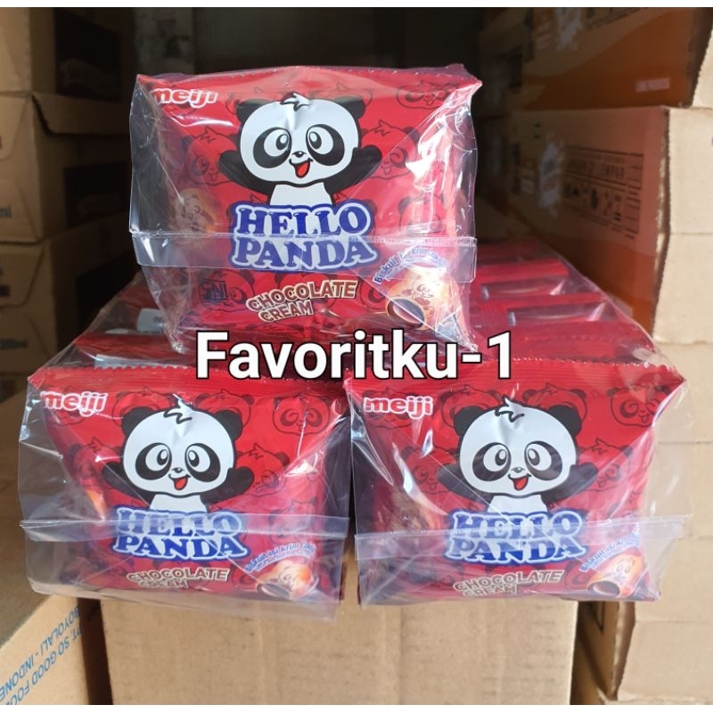 

Hello Panda Meiji Biskuit Rasa Cokelat/Stroberi/Vanilla 1 Renteng Isi 10 Bungkus