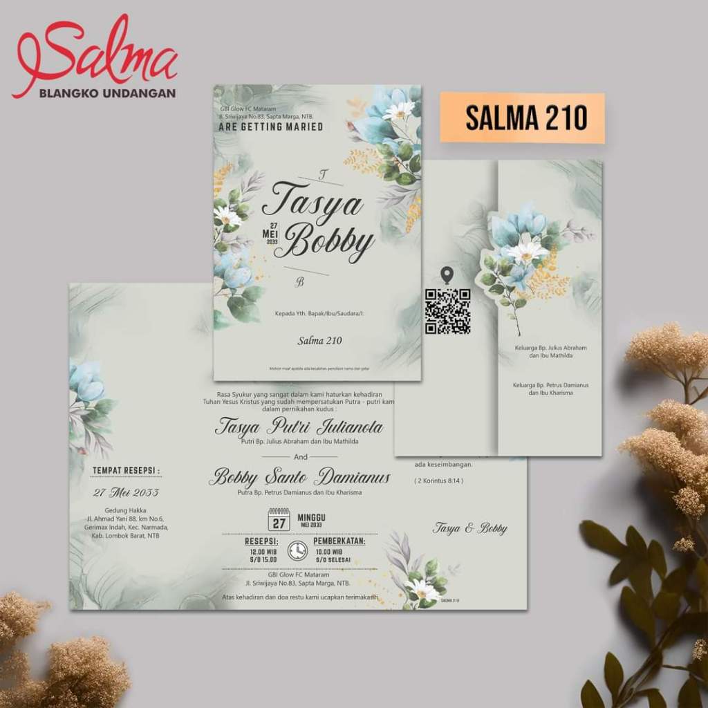 BLANGKO UNDANGAN NIKAH - BLANKO UNDANGAN KOSONGAN SALMA 210