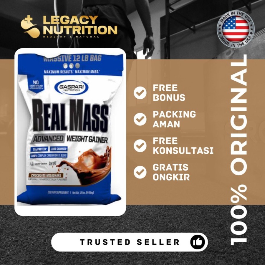 Gaspari Real Mass Advanced Weight Gainer 12lb Protein Shake ORIGINAL Gaspari Nutrition Real Mass Gai