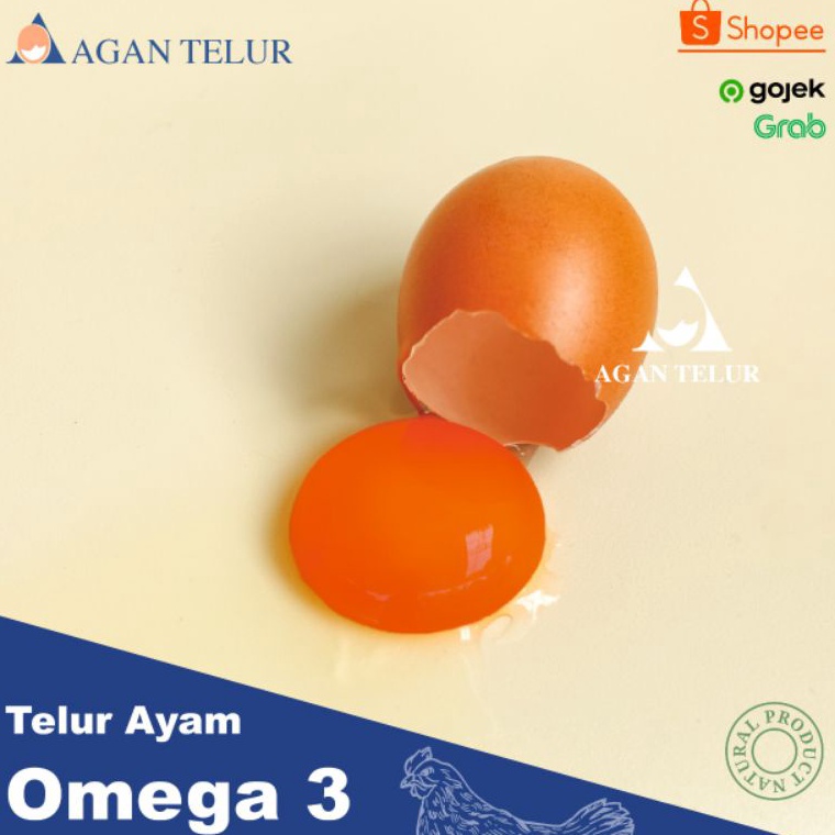 

(ORIGINAL) Telur Negeri Omega 3 orange Fresh per kg (15 - 16 btr)