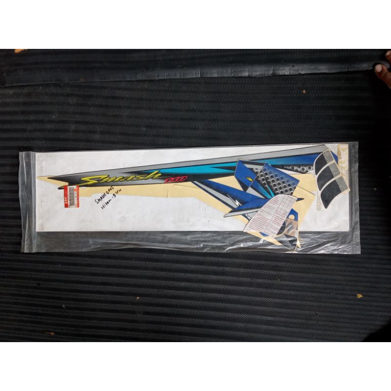 Striping Stiker Suzuki Smash 2005 Biru - Hitam Original SGP