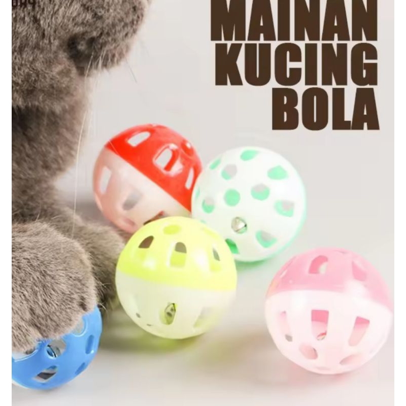 maian kucing bola warna warni bola loncing