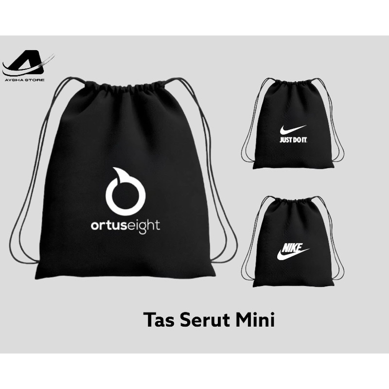 Tas Serut Warna Black/ Tas Tali Pria Wanita