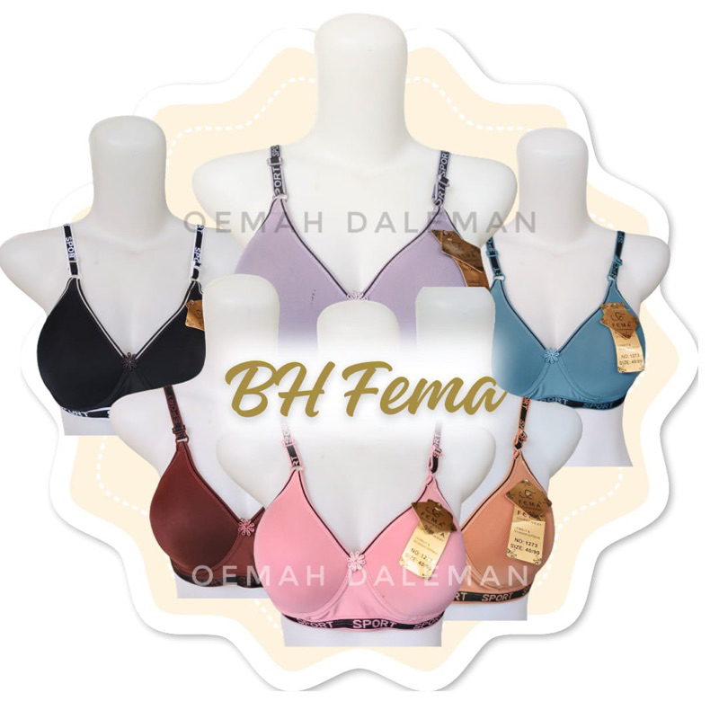 Bra Fema BH Busa Tanpa Kawat Kait 3 Bra Premium Bahan Halus Sporty