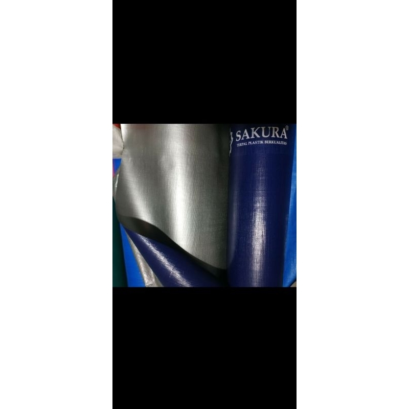 Terpal Sakura PE TERPAULIN // kualitas no 1// 1ROLL SAKURA A12//Warna biru silver