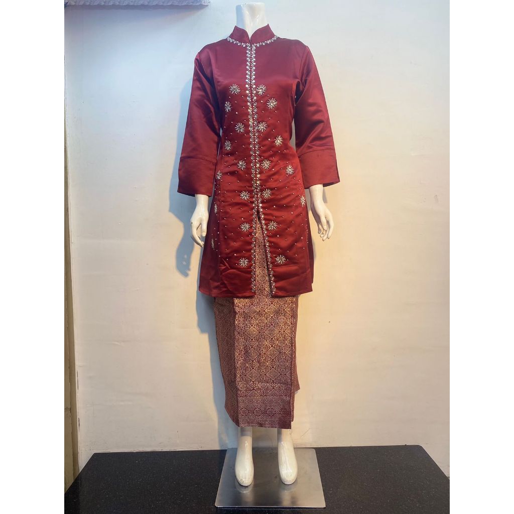 Setelan Kebaya Taveta Payet Rok Songket / Kebaya Baju Kurung Payet / Kebaya Seragam Payet Songket / 