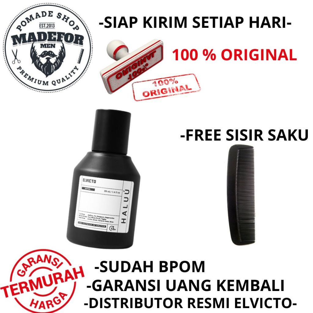 ELVICTO HALUU PARFUM ELVICTO PARFUM HALUU FREE SISIR SAKU ORIGINAL 100%