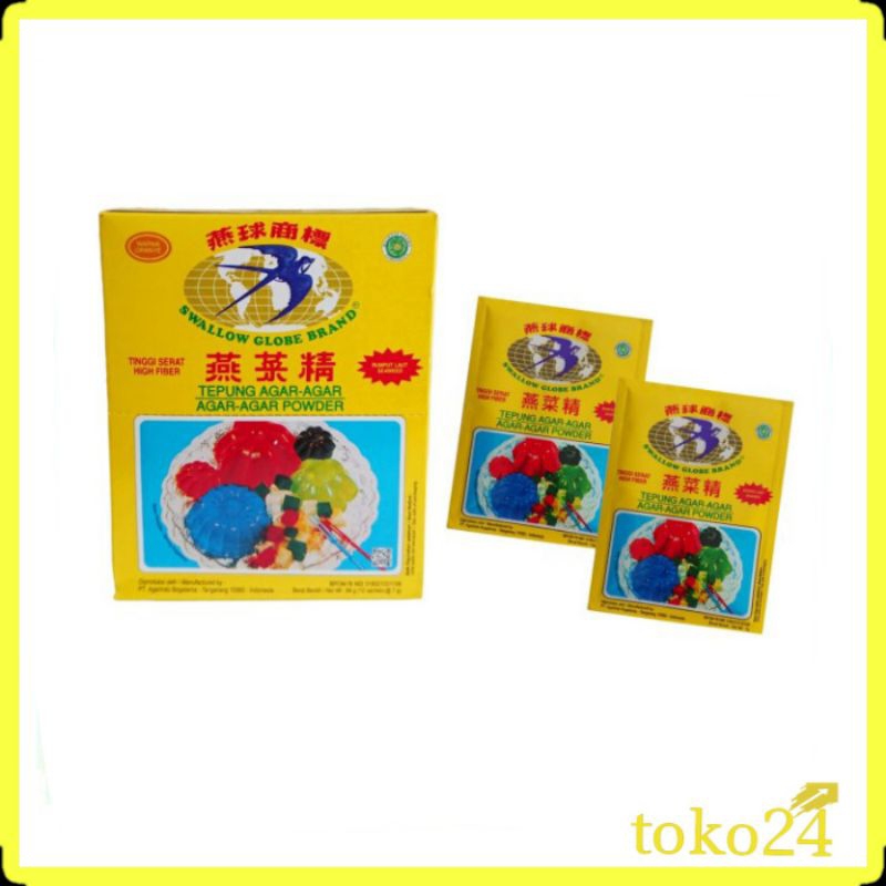 

Agar-Agar Swallow Globe Brand All Variant 1 Box 12's