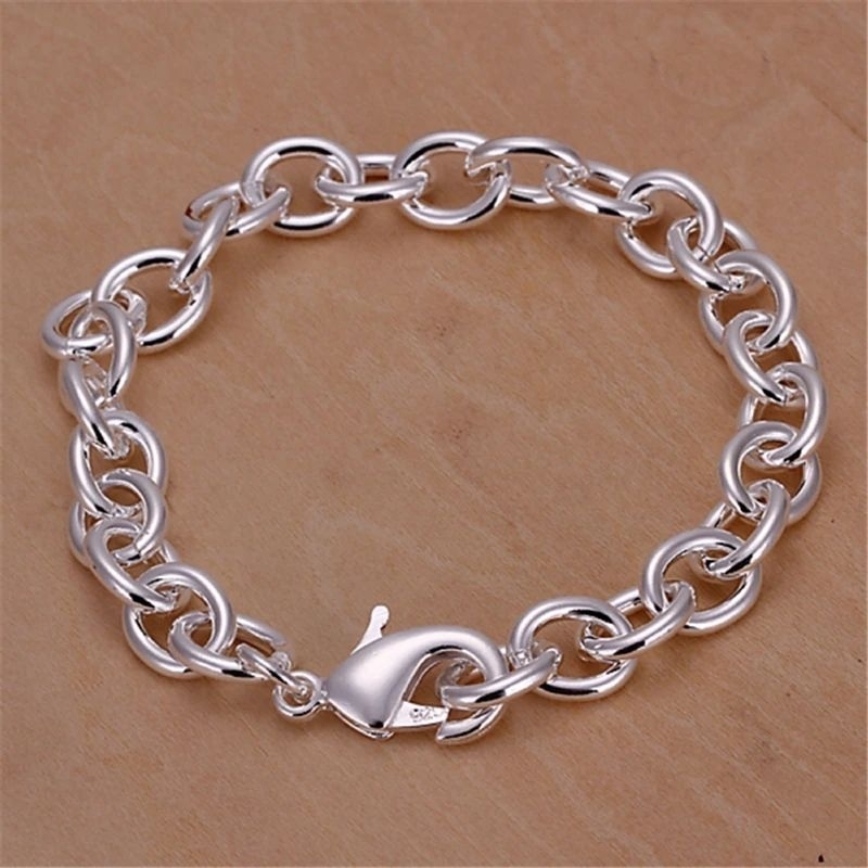 Gelang titanium rantai nori silver