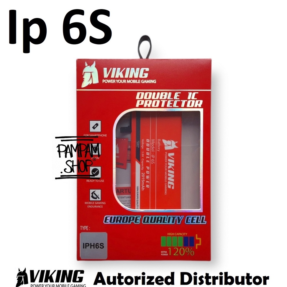 ☄️New event✨ Baterai VIKING Double Power for Ip 6S Batre Batrai Battery Handphone HP Dual Iphone