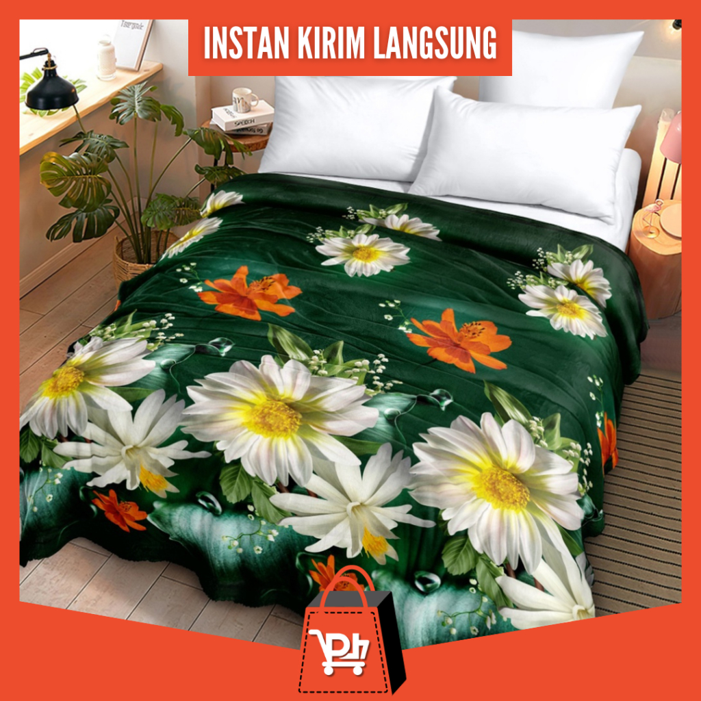 [ Instan 2 Jam ] Selimut Lady Rose Motif SALLY 160x200