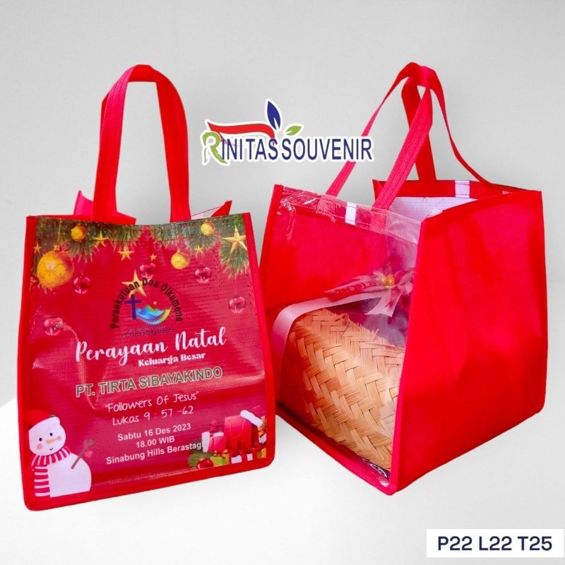 

tas hampers Natal- tas sembako belakang mika 22*22*25