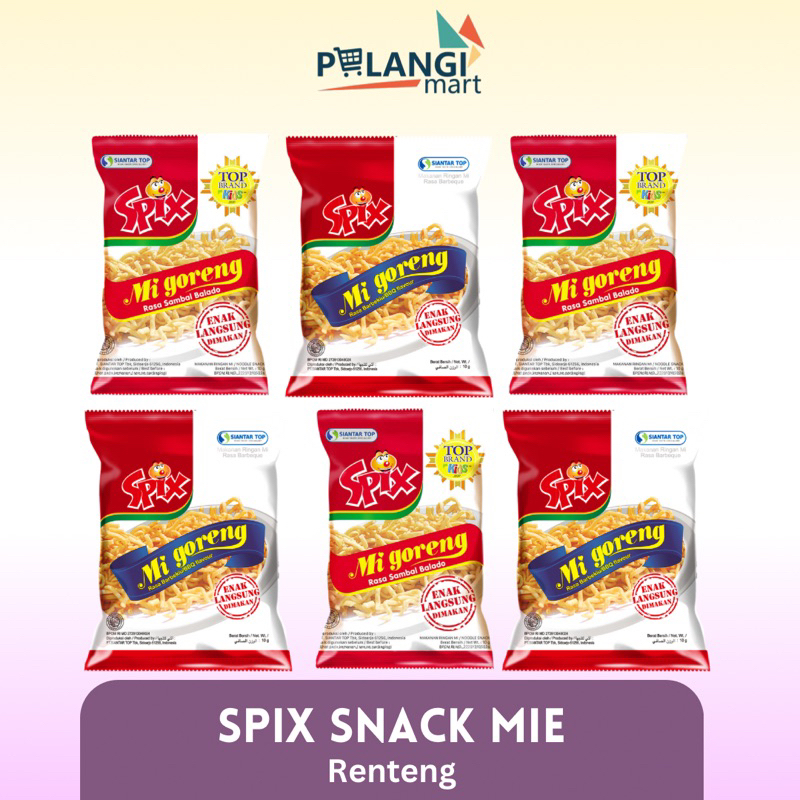 

SPIX SNACK MIE RENTENG ISI 10X9 GR