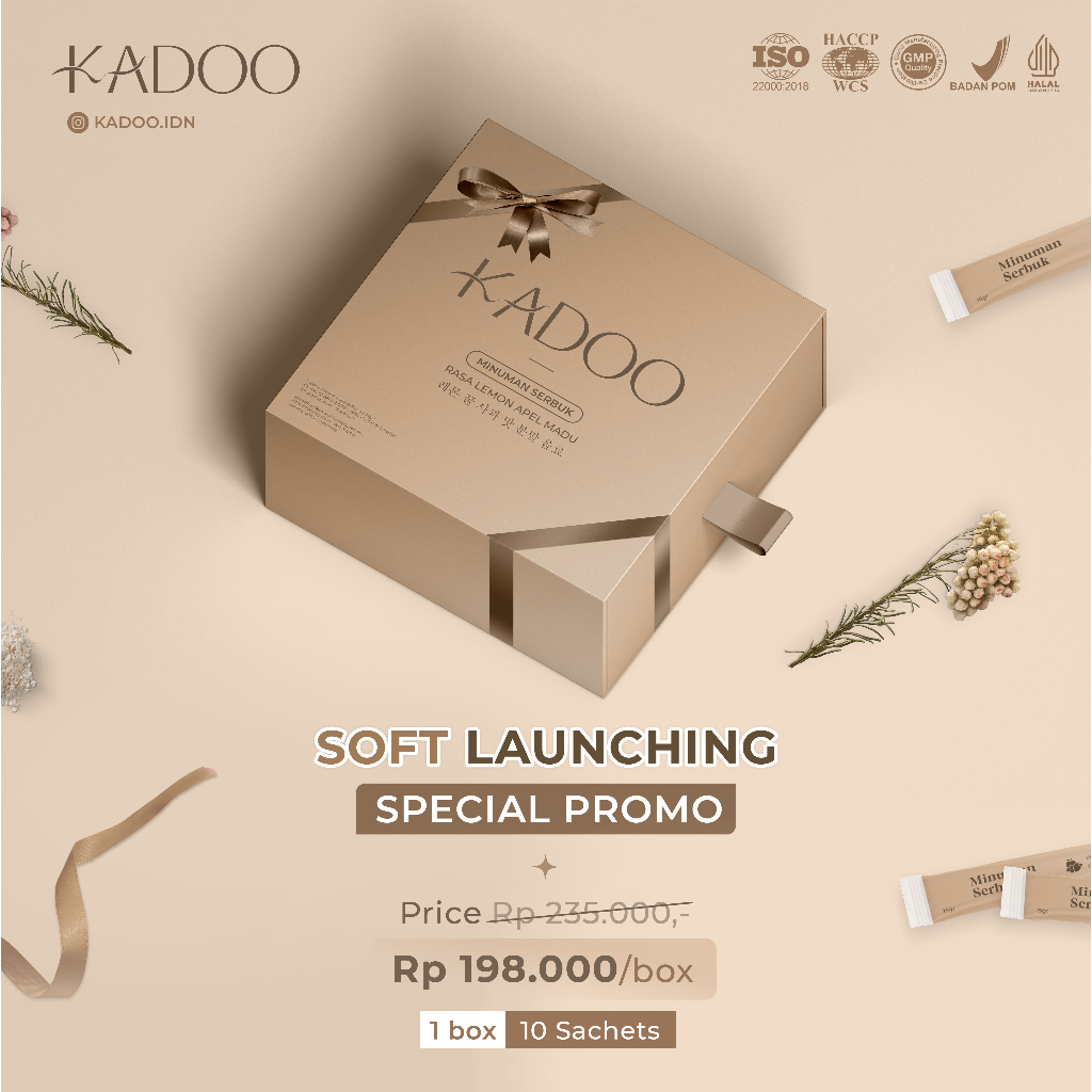Kadoo Fibre Drink Minuman Fiber Rasa Lemon Apel Madu