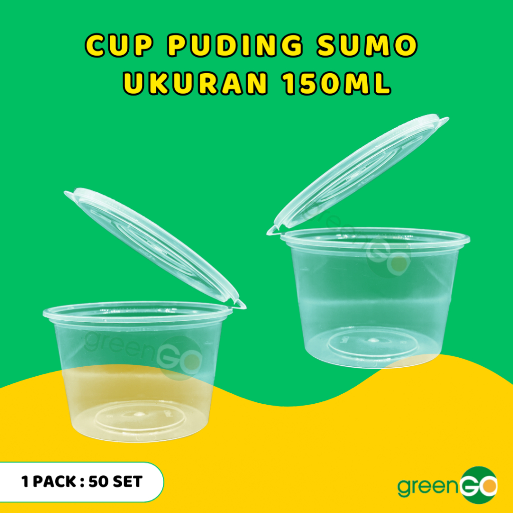 THINWALL CUP PUDDING 150ML SUMO ISI 50 SET CUP ICE CREAM CUP JELLY CUP KECIL BENING TEBAL MURAH