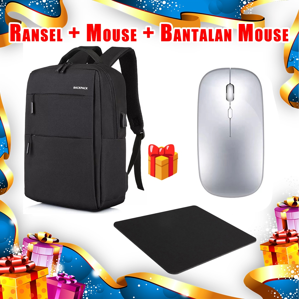 【Hadiah Laptop】 Mouse Pad + Mouse + Tas Laptop