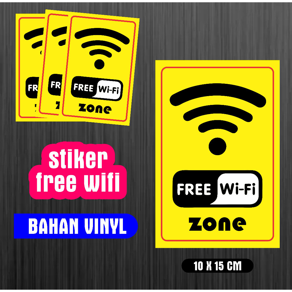 

stiker free wifi buat ruang kantor rumah sakit cafe bahan vinyl glossy