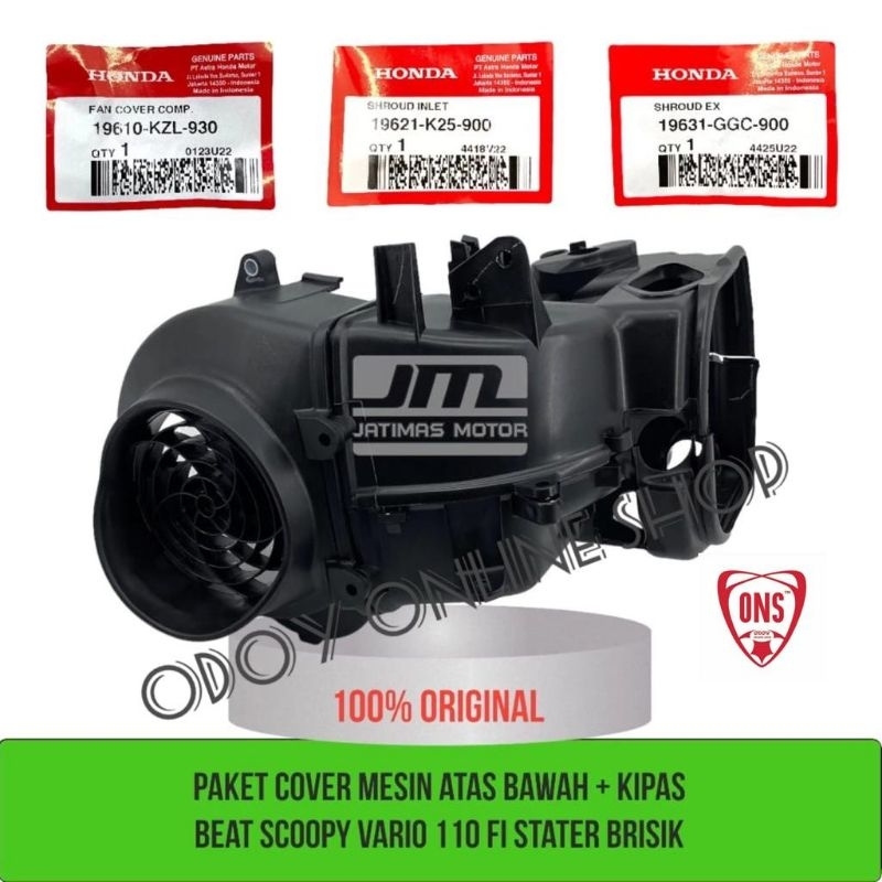 cover kondom tutup blok mesin atas bawah dan Tutup kipas  Beat fi 2012-2014 Scoopy Fi  Vario 110 fi 