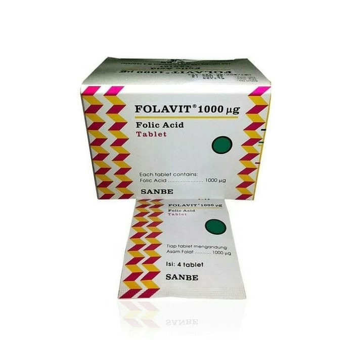 FOLAVIT 1000MCG  4 TABLET& 400IU 10 TABLET (ASAM FOLAT UNTUK PROMIL & HAMIL)