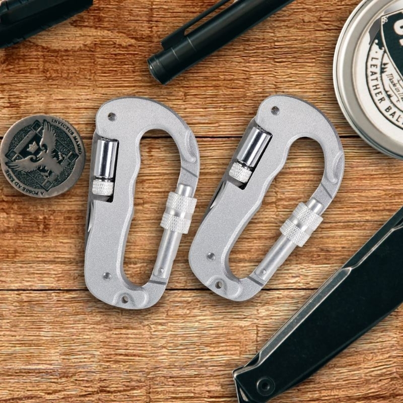 CRB1 Carabiner Pisau Lipat - Carabiner Mountaineering EDC - Pisau Gergaji Lipat Multifungsi