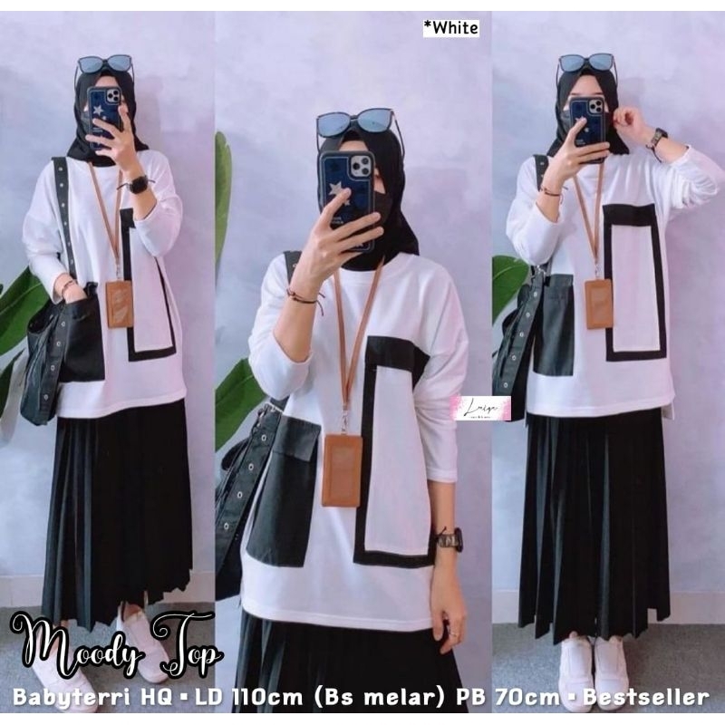 moody tunik kaos ori laiqa kaos lengan panjang wanita tunik babyterry premium tunik jumbo ld 120 ld 