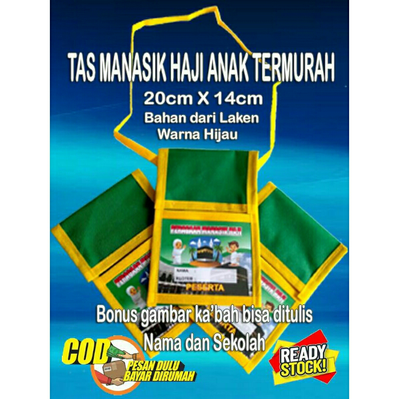 Tas manasik haji anak termurah bonus gambar kabah