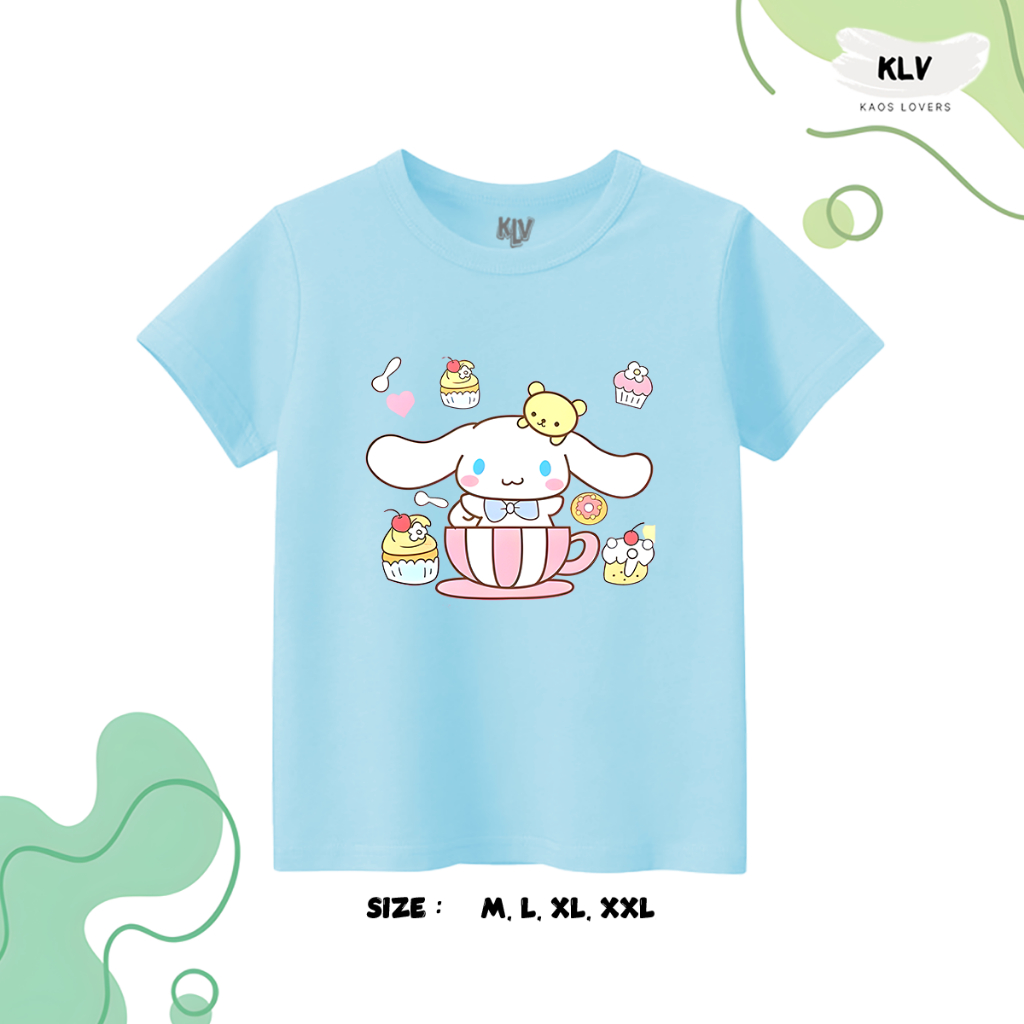 Kaos Tshirt Anak Perempuan C1nnamorol Cup Original Distro 30s Sablon