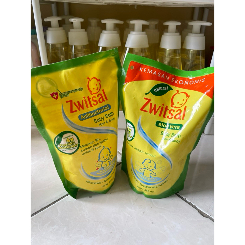 Zwitsal Natural Baby Bath 2in1 Aloevera 400ml & Zwitsal Baby bath 2in1 antibacterial 450ml & Milky H