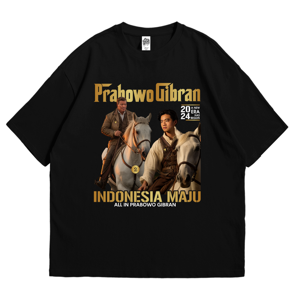 ARACSTM - Kaos Hitam Prabowo Gibran | Berkuda| Prabowo Gibran | Presiden