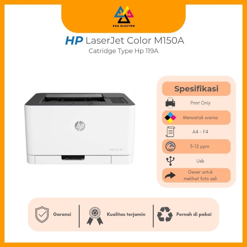 printer hp laserjet color M150A - tipe catridge 119a - printer foto & dokumen minimalis