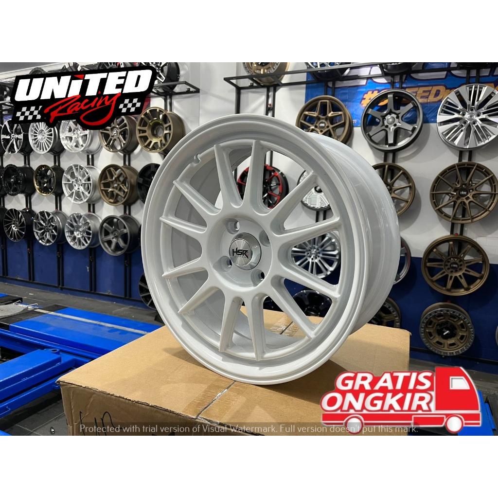 PAKETVELG RACING RING 16 HSR ENDE WHITE PCD 4X100 MOBIL BRIO SIRION PELEK R16+ BAN 195/50 RING16