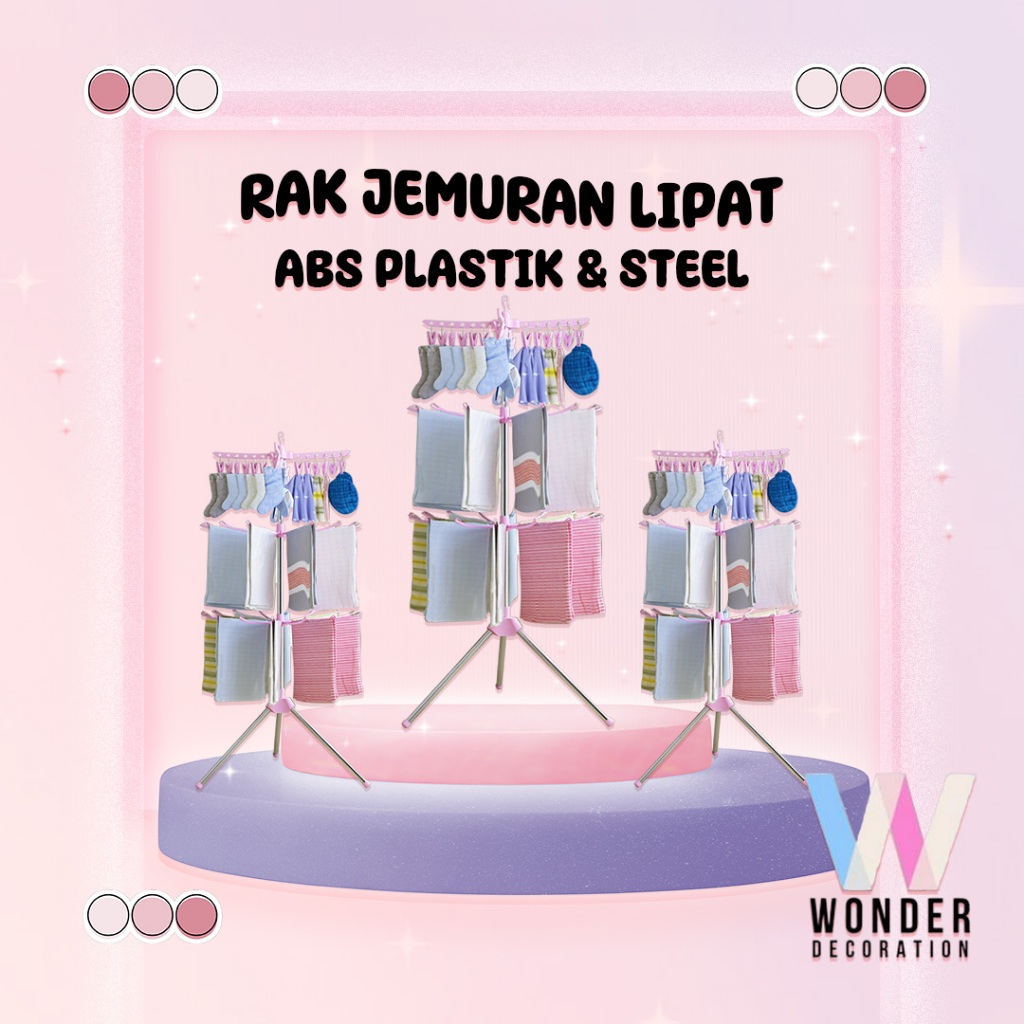 Rak Jemuran Menara Lipat Rak Gantung Berdiri Jemuran Handuk Stainless Serbaguna Gantungan Baju