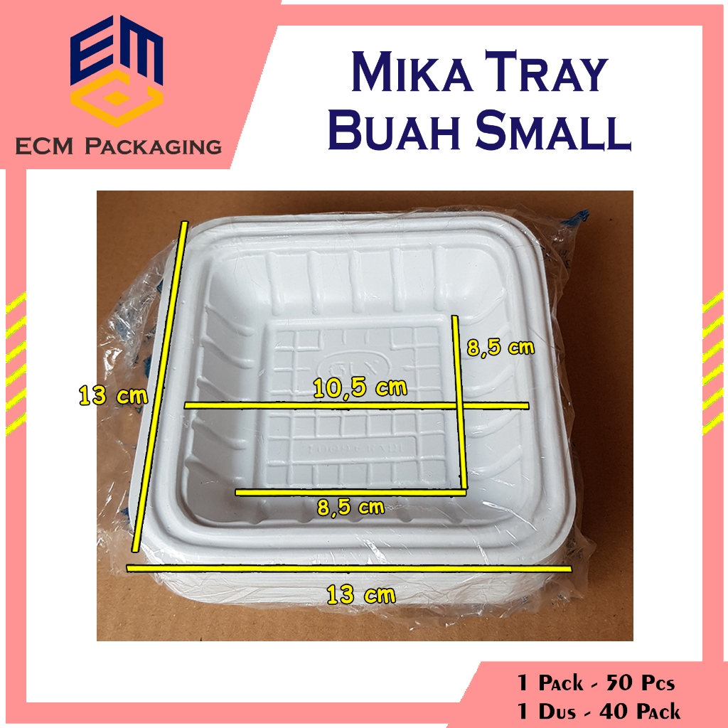 MIKA tray buah GLX Small 50pcs | Mika Plastik Alas Buah | Mika Tray Putih Alas Sayur