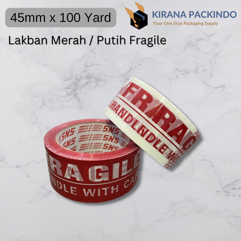 

Lakban Fragile Merah / Putih 100Yard 300Yard Selotip Jangan Dibanting