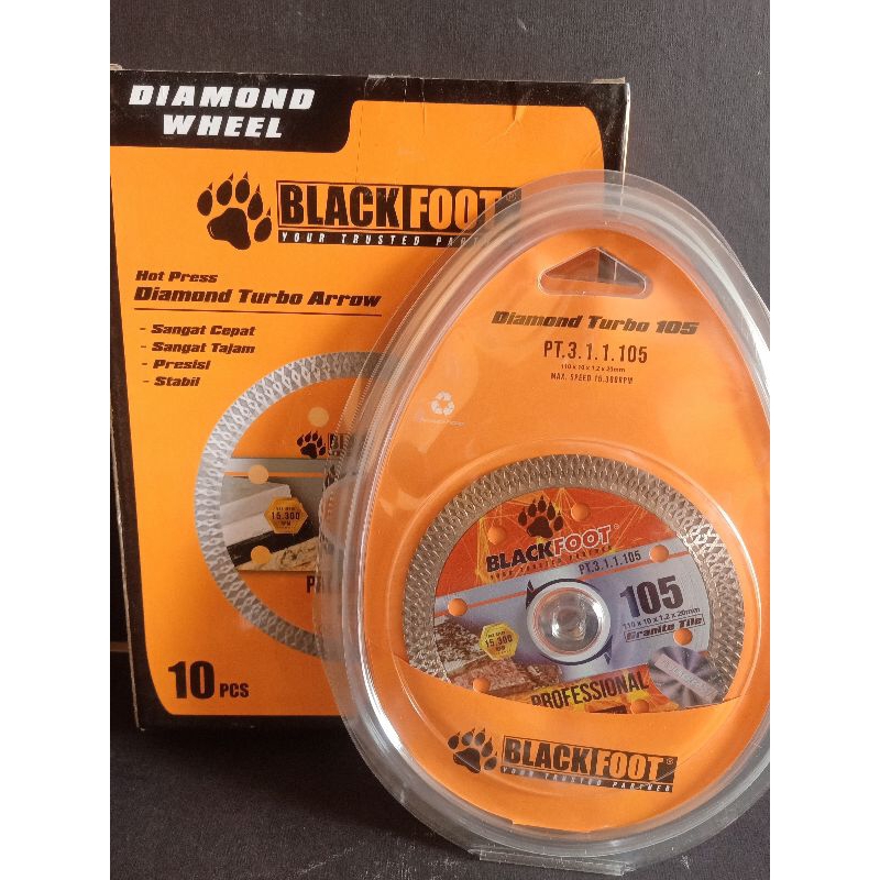 DIAMONDS WHEEL CUTTING/PISAU POTONG GRANIT 4" BLACKFOOT DRY/TURBO PISAU GRANIT