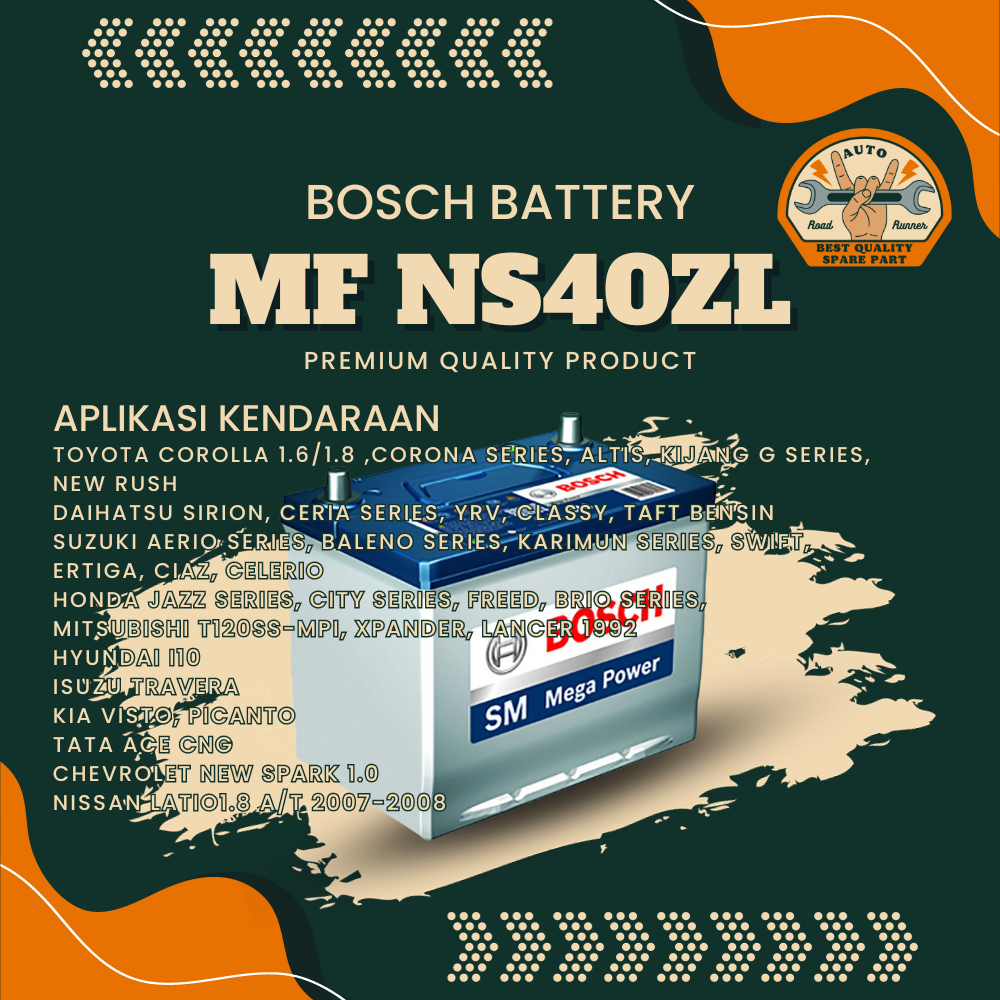 AKI MOBIL MF NS40ZL BOSCH ORIGINAL // AKI MOBIL AGYA, AYLA, CALYA, SIGRA DLL