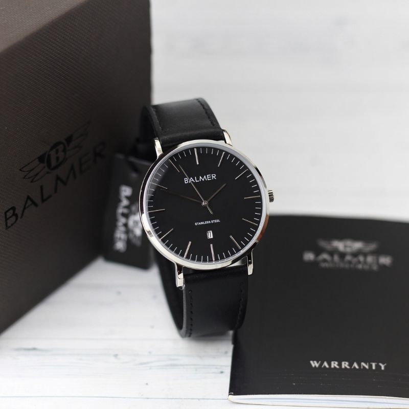 jam tangan pria balmer 7913 tali kulit free box