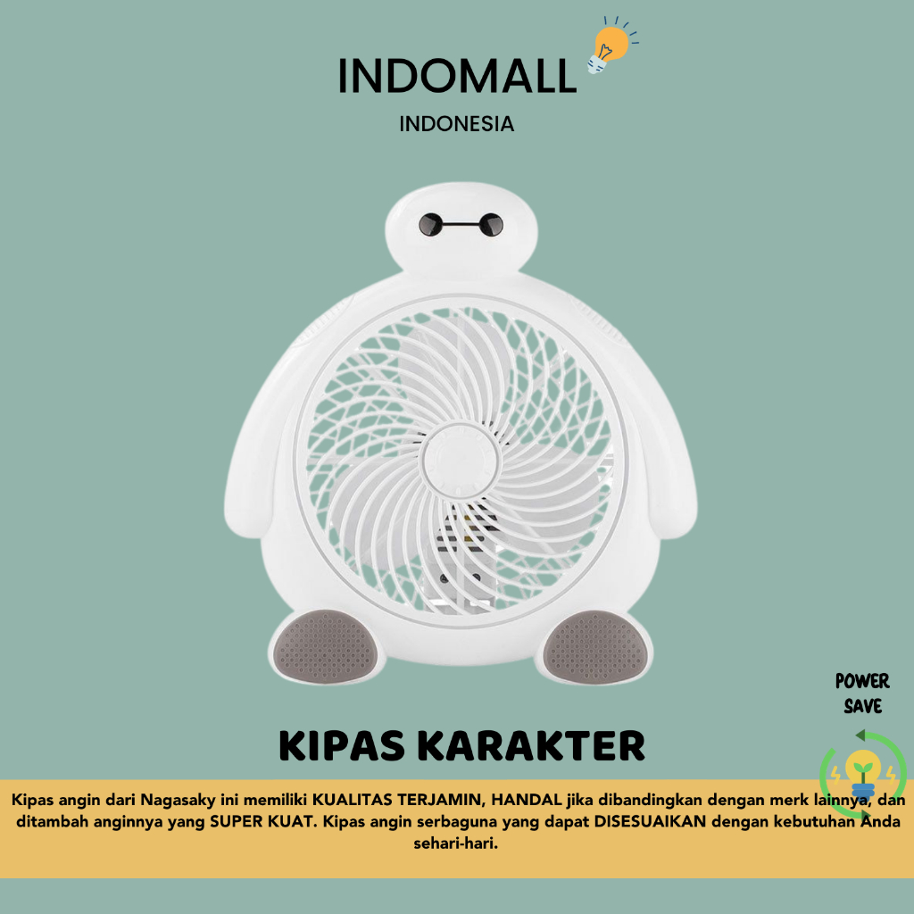 KIPAS ANGIN KARAKTER LISTRIK / KIPAS DUDUK / KARAKTER PINGUIN / KIPAS BAYMAX / KIPAS SNI / KIPAS KUA
