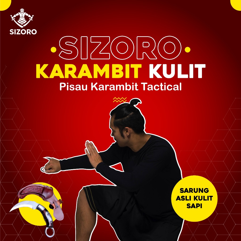 SIZORO KARAMBIT KULIT TACTICAL SUPER TAJAM I ASLI INDONESIA BISA UNTUK PERLINDUNGAN DIRI