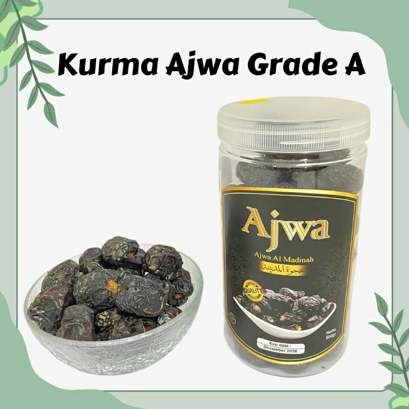 

Oleh oleh haji umroh KURMA AJWA GRADE A kurma nabi 500 gr
