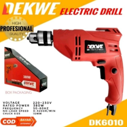 Mesin Bor Listrik Besar Dekwe DK6010 Ukuran 10mm Bor Bolak Balik
