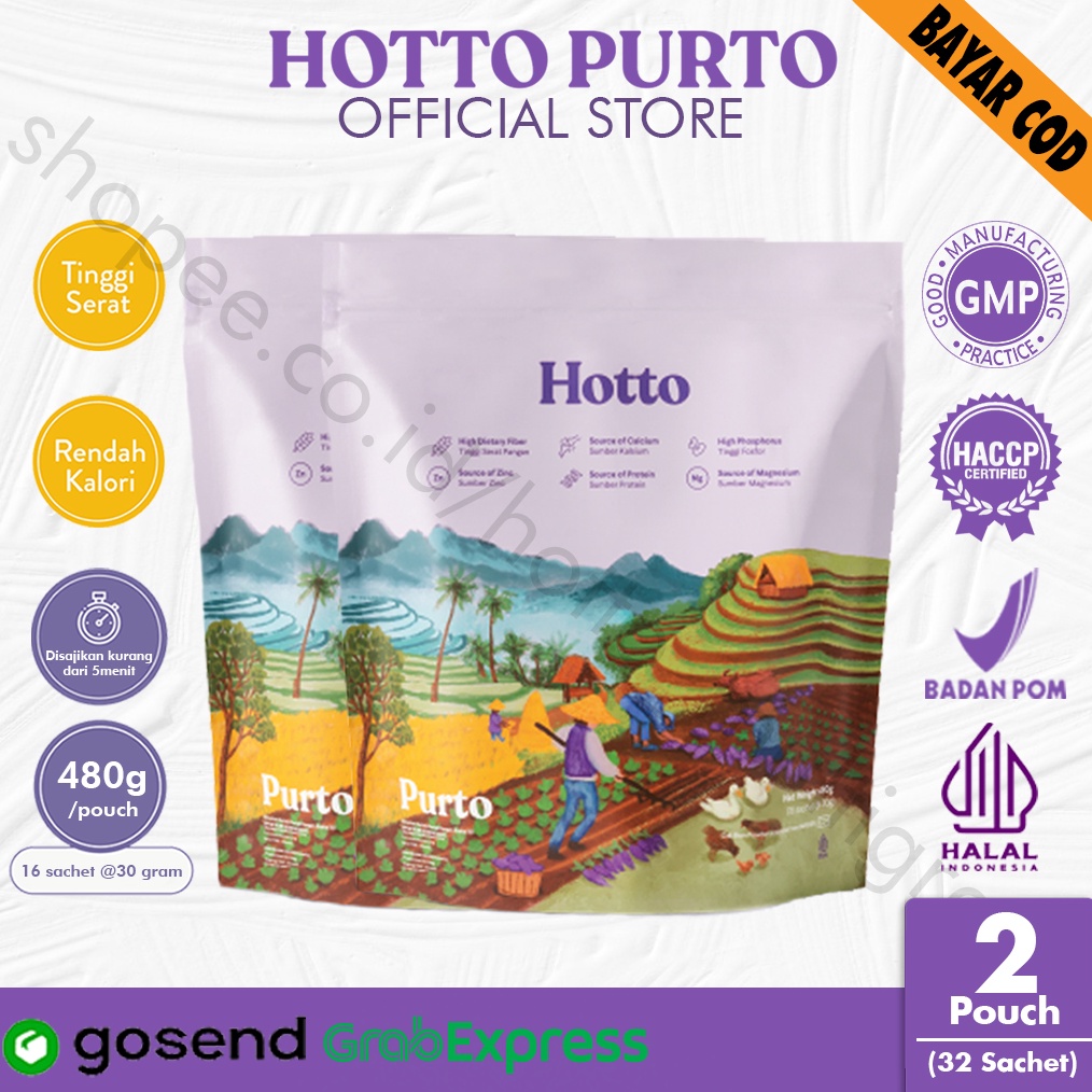 

✨Original✨ Hotto Purto Superfood Multigrain dengan Ubi Ungu - 2 Pouch murah