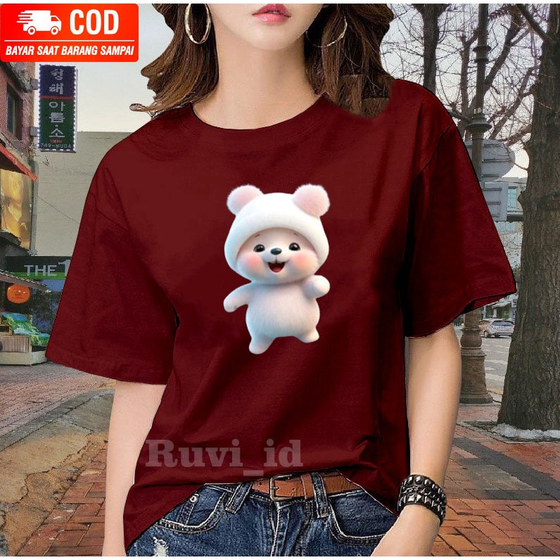 Ruvi_id-KAOS WANITA DISTRO BELI 3 GRATIS HEADSET EXTRA BAS / KAOS GAMBAR BERUANG / KAOS WANITA IMPORT / KAOS WANITA KOREAN STYLE / KAOS WANITA DEWASA / KAOS WANITA LENGAN PENDEK / KAOS WANITA KEKINIAN / ATASAN WANITA MURAH / BAJU COUPLE / T-SHIRT JUMBO