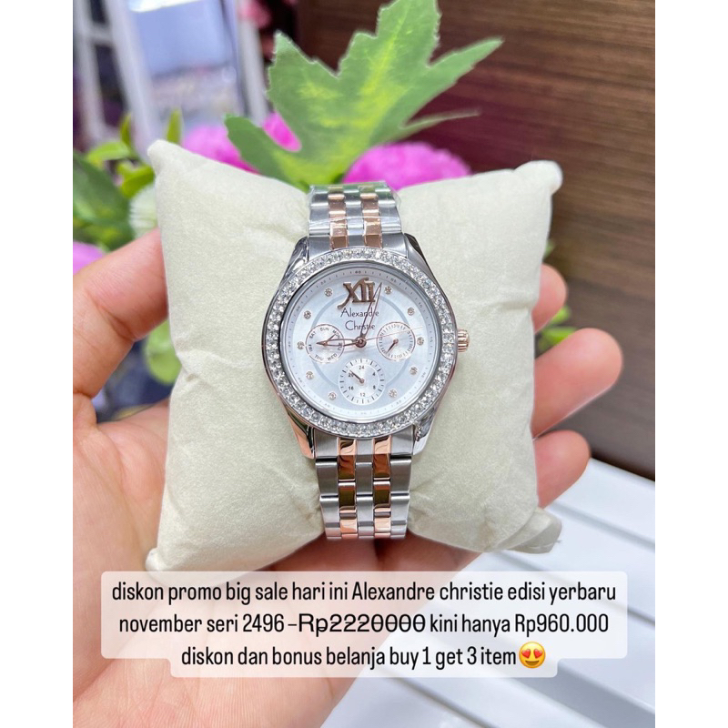 ALEXANDRE CHRISTIE LADIES SILVER ROSE SERI 2496