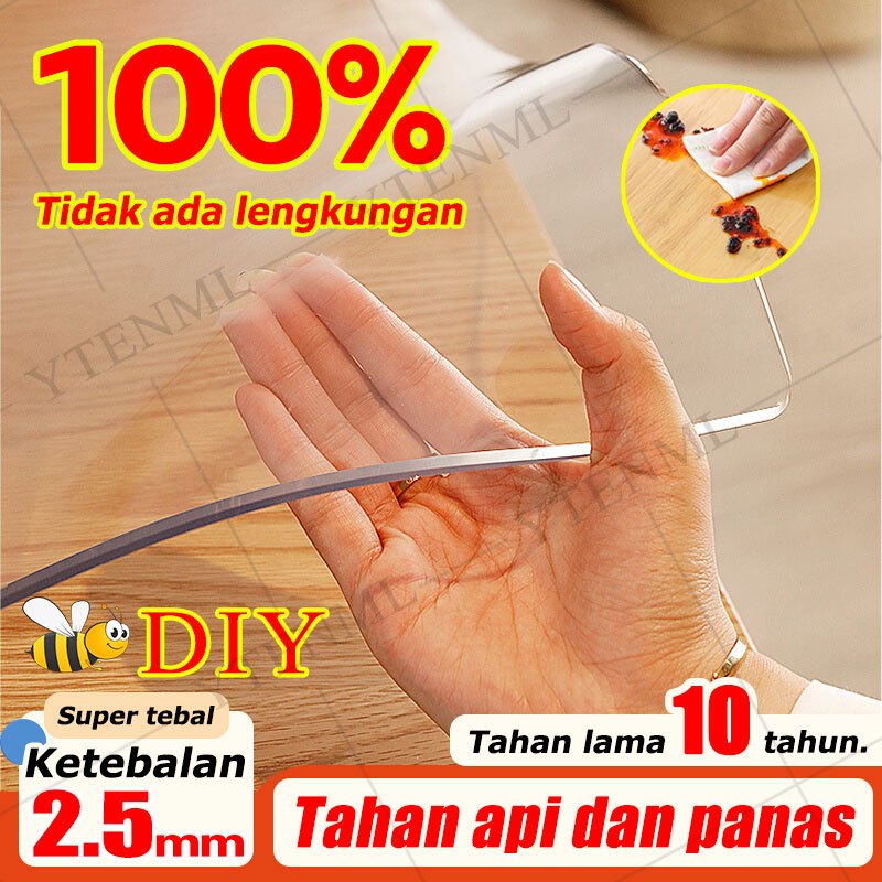 Ukuran dapat disesuaikan Ketebalan 2.5mm Taplak meja Plastik mika PVC Taplak Meja Bening Taplak Meja