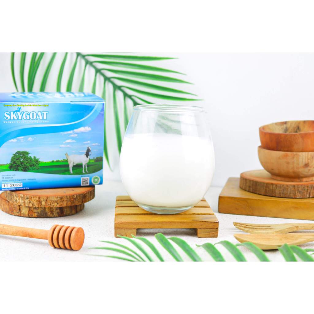 

Skygoat Susu Kambing Etawa Per Box | Susu Kambing Bubuk | Sky Goat Isi 10 Sachet