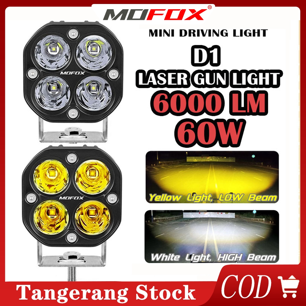 Ready Stock MOFOX D1 Lampu Sorot Tembak Motor Laser Gun Lampu LED Motor Beat untuk Sepeda Motor Mobi