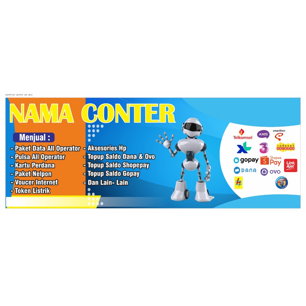 Spanduk Banner konter pulsa aksesoris hp